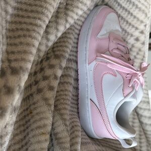 Kids Pink and White Nike Sneakers
